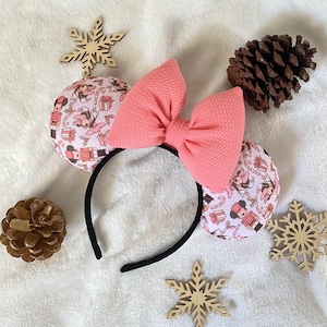 Pink Christmas Mouse Ears, Holiday Mouse Ears, Adorable Nutcracker Mouse Ears, Nutcracker Christmas Mouse Ears, Christmas Ears