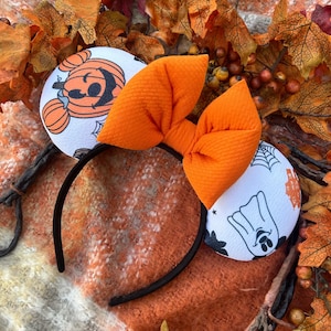 Pumpkin Halloween Minnie Ears, Fall Minnie Ears, Adorable Ghost Mickey Ears, Pumpkin Mickey Ears, Disney Halloween Ears