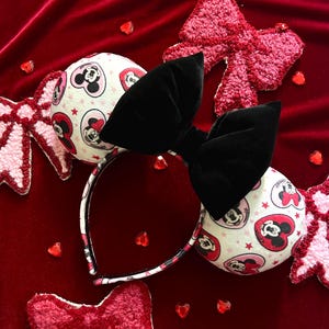 Oreilles de souris pour la Saint-Valentin, oreilles de Minnie amant, oreilles de Mickey et Minnie Mouse, oreilles de Minnie pour la Saint-Valentin, oreilles de souris chérie