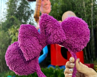 Orejas de ratón Sherpa rosa, orejas de Minnie inspiradas en Lotso