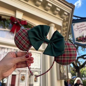 Red Plaid Mickey Ears - Etsy display picture 2