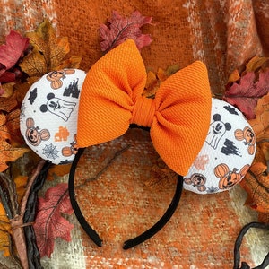 Halloween-minnie-oren, herfst-minnie-oren, schattige spook-mickey-oren, pompoen-mickey-oren, disney halloween-oren