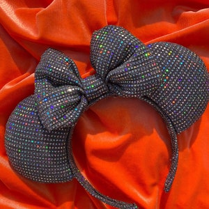 Holographic Mouse Ears, Sparkling Mouse Ears, Silver Holographic Ears, Reflective Mouse Ears, Unique Ears