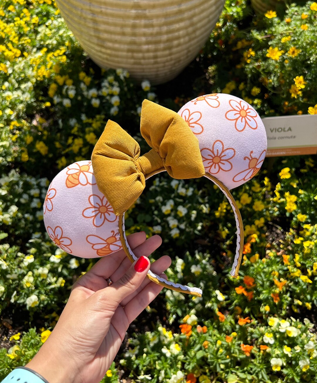 Spring Ears Flower & Bee Mouse Ears, Floral Mouse Ears, Spring Inspired Mouse Ears ...