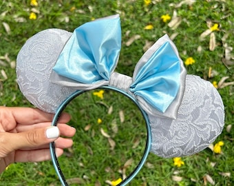 Oreilles de souris inspirées de Cendrillon, oreilles de princesse Minnie, oreilles de Minnie élégantes, cadeau pour les amoureux de Disney, bandeau pour Disney