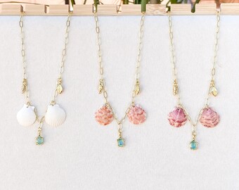 Gold-Filled Seashell Charm Necklace | Handmade Mermaid Jewelry