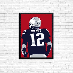Tom Brady Poster, Digital Art, Wall Art Printable, New England Patriots, Man Cave Gift, Wall Decor, Sports Art