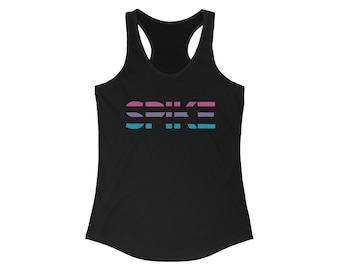 80s Retro ‘Spike’ Volleyball Athletic Tank - Vintage Font Sports Top, Women’s Court Workout Wear, Beach Volley Game Gear