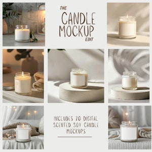 Candela Mockup 3x2" Mockup etichetta candela digitale, Candela in barattolo, Mockup candela di soia profumata, Mockup etichetta, Mock Up, POD Canva Mock Up