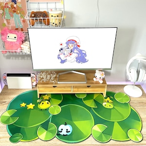 Stardew Valley Desk Mat, Junimo Lily Pad Mousepad, Gaming Decor