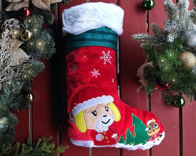 Animal Crossing Inspired Christmas Stocking Adorable Xmas Etsy
