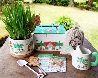ACNH Inspired Gardening Kit - Tiny Garden Pals with Watering Can
