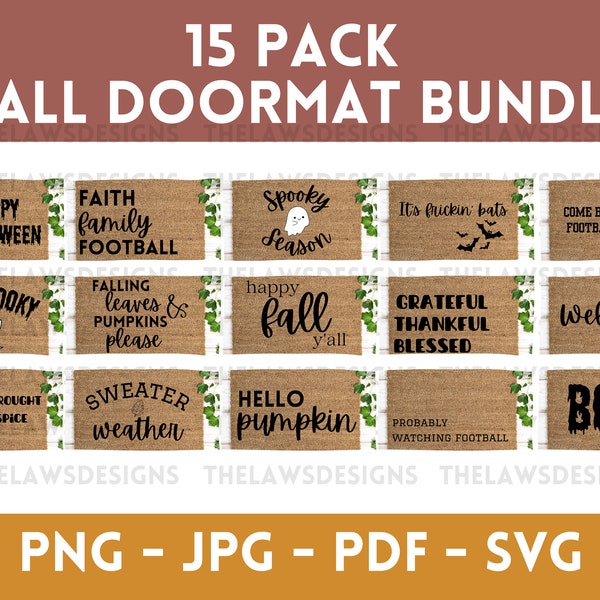 Fall Doormat SVG Bundle, Fall SVG Bundle, Fall Graphic Bundle, Halloween SVG, Autumn Graphic Bundle, Fall Doormat, Fall Bundle, Halloween