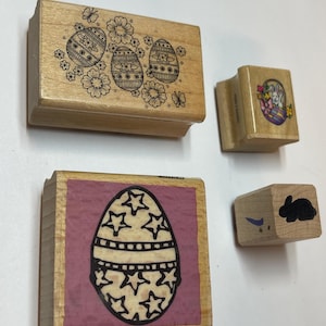 Easter Egg Wooden Stamps (4 pack)