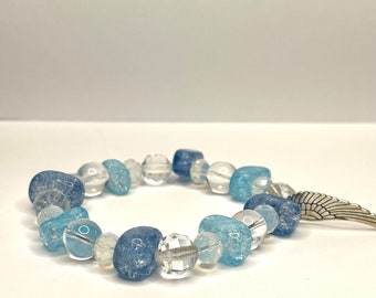 Angel Wing Charm Beaded Amulet Bracelet