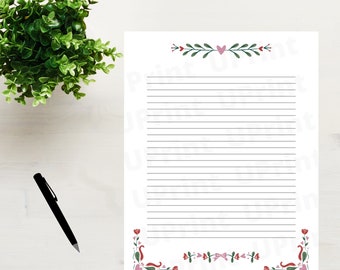 Country Heart Printable Stationary: Cottage Theme Writing Paper (PDF)