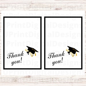 Abschluss-Dankeskarte - faltbare Karte - einfach - minimalistisch - High School - Abschluss - College - Grad - Printable - Digital Download