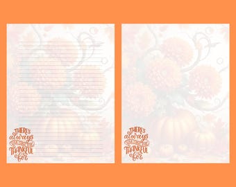 Papelería de otoño: Papel imprimible de mamás y calabazas con y sin rayas (PDF)