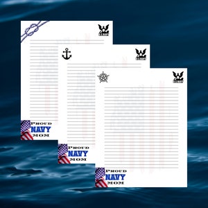 Navy Mom Stationary - Printable Stationary - Printable Writing Paper -  Proud Navy Mom - Military Mom - American Flag - Navy Sailor - PDF