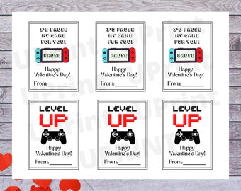 Tarjetas de San Valentín para gamers para niños: Tarjetas imprimibles de San Valentín de videojuegos (descarga instantánea)