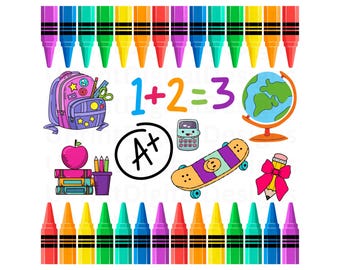 Crayón PNG de regreso a clases: Diseño de camiseta infantil (descarga digital)
