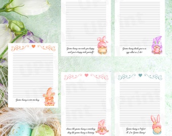 Gnome Bunny Easter Stationery Set (Printable PDF)