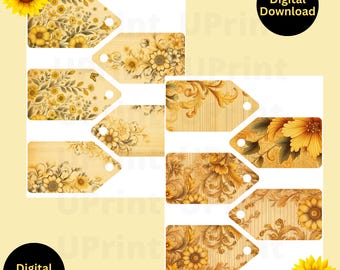 Printable Floral Junk Journal Tags: Vintage Style (Digital Download PDF)