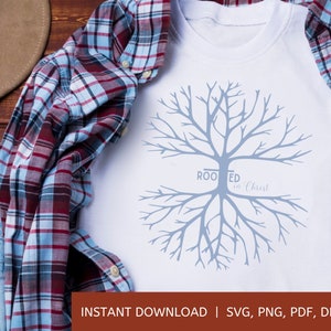 Rooted In Christ | Bible Verse svg | svg, dxf, png, eps, pdf | Cut File Cricut | Silhouette | Iron On