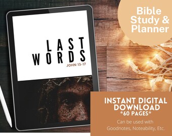 Digital Bible Study Journal Planner for GoodNotes: John 13-17, Portrait Orientation - Hyperlinked, 2023 Colors of the Year, Instant Download