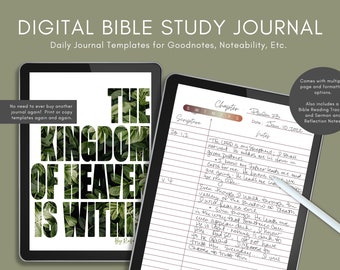 Bible Journal Download for Goodnotes or Print | Goodnotes Template | Bible Journal Printable | Bible Reading Tracker