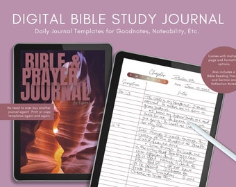 Bible Journal Download for Goodnotes or Print | Goodnotes Template | Bible Journal Printable | Bible Reading Tracker