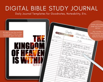 Bible Journal Download for Goodnotes or Print | Goodnotes Template | Bible Journal Printable | Bible Reading Tracker