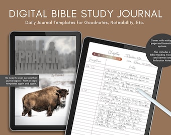 Bible Journal Download for Goodnotes or Print | Goodnotes Template | Bible Journal Printable | Bible Reading Tracker