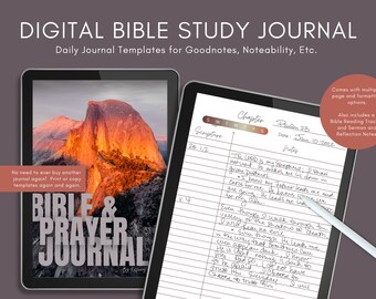 Bible Journal Download for Goodnotes or Print | Goodnotes Template | Bible Journal Printable | Bible Reading Tracker