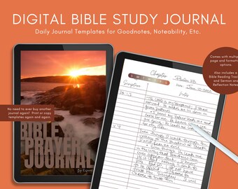 Bible Journal Download for Goodnotes or Print | Goodnotes Template | Bible Journal Printable | Bible Reading Tracker