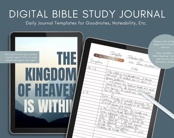 Bible Journal Download for Goodnotes or Print | Goodnotes Template | Bible Journal Printable | Bible Reading Tracker