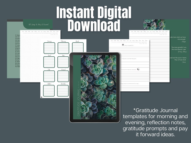 Digital Gratitude Journal, 5 Minute Journal Digital, Self Reflection ...