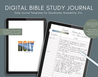 Bible Journal Download for Goodnotes or Print | Goodnotes Template | Bible Journal Printable | Bible Reading Tracker  |  Rainbow
