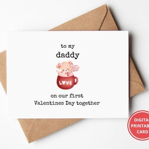 1e Valentijnsdag kaart, papa Valentines, eerste Valentijnsdag, kaart voor papa, Baby Valentines Card, wenskaart, afdrukbaar, Instant Download