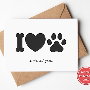 Cartão de aniversário para amante de cachorro, do cachorro, para mãe, pai, marido, esposa, cartão engraçado para cachorro, cartão de felicitações, para impressão, download instantâneo
