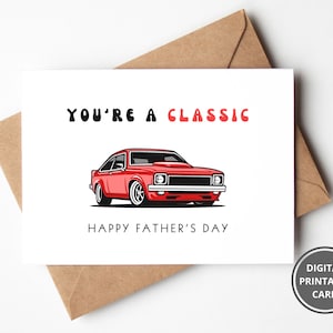 Glücklicher Vatertag Auto druckbare Karte, du bist eine klassische Vatertagskarte, Retro Vatertag, sofortiger Download, druckbare Vatertagskarte