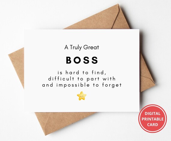 Supervisor Abschiedskarte – „A Truly Great Supervisor Is Hard To Find“, Dankeskarte Für Ruhestand Oder Weggang