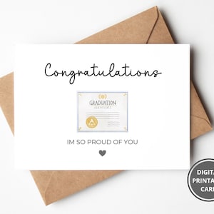 Félicitations pour votre remise des diplômes, carte de remise des diplômes à imprimer, carte de remise des diplômes de la promotion 2024, cadeau de remise des diplômes pour elle, carte pour homme