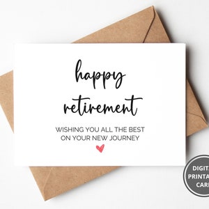 Carte imprimable Bonne retraite, bonne chance pour votre carte de retraite, bonne chance pour votre carte de retraite, carte d'encouragement