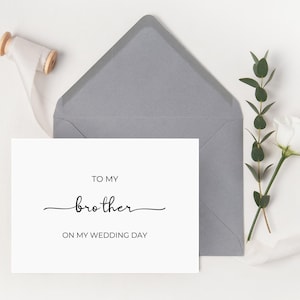A mi hermano el día de mi boda, tarjeta del día de la boda, hermano de la novia, hermano del novio, tarjeta a mi hermano, tarjeta de felicitación, imprimible