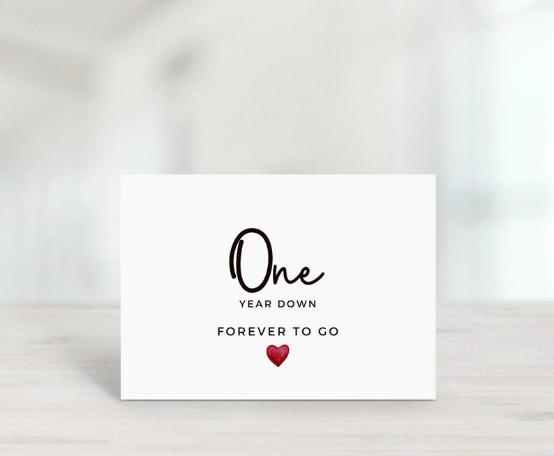 First Anniversary Card, 1st Anniversary, One Year, 1 Year Anniversary ...