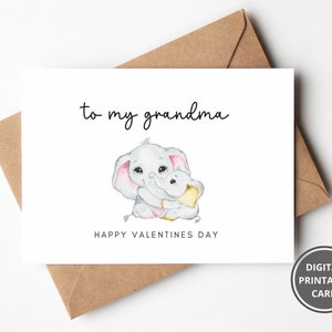 Oma Valentinstag Karte, druckbare Karte für Oma, Oma, Großmutter, Gran Valentine, Grußkarte, Sofort Download