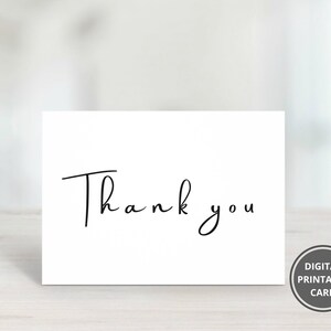 Printable Thank You Card, Thank You Appreciation Card, Simple Thank You ...