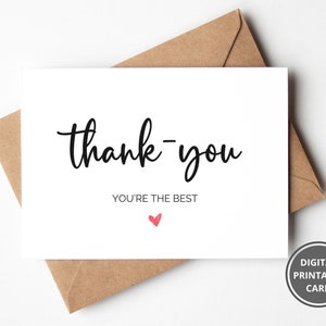 Dankeskarte zum Ausdrucken, Freundschaftskarte, Bestie-Karte, beste Freundin, Du bist die Beste, Dankeskarte für Mama, Papa, Schwester, Dankeskarte