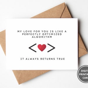 Coder Valentinstag, Jubiläumskarte für Programmierer, Geeks, Programmierer Geschenk für Ihn, Karte für Sie, Programmierer Humor